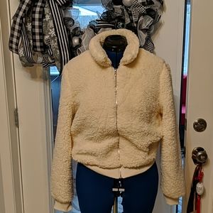 Asos fluffy teddy cream fleece sherpa jacket